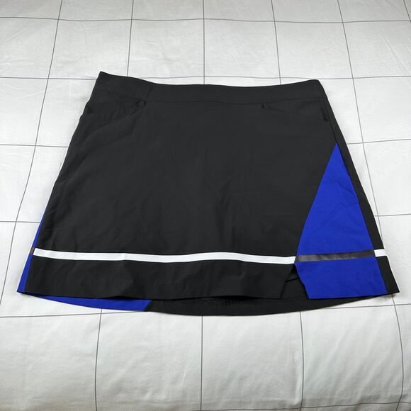 Slazenger Skort Womens 12 Black Blue Colorblock Golf Mini Modest Athletic Active - Picture 1 of 8